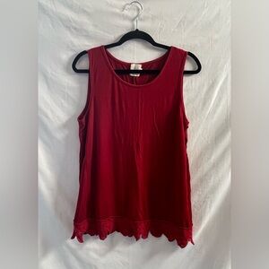 G&E Women's Red Sleeveless Top